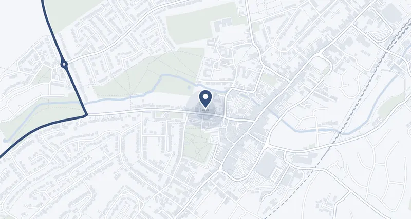 Map of the area around the United Kingdom office at The Stables, 23b Lenten Street, Alton, Hampshire, GU34 1HG, with a pin at the office
